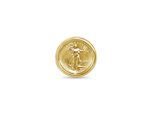 Fancy Solid White/Yellow/Rose Gold Handmade Coin Ring , 1/4oz Coin ,