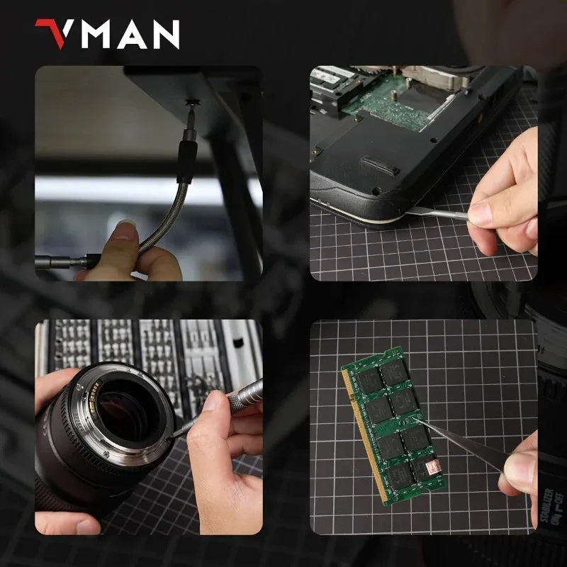 VMAN TOOLS 128 in 1 Multi Functional Screwdriver Set Portable Precision Hand Screw Drivers Kit Mobile Phone Repair Tools