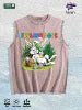 FEELING DOPE Bunny Graphic Washed Vest US Warehouse 3 Colors Cotton Tank