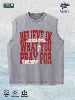 BELIEVE in WHAT YOU PRAY for Graphic Washed Vest US Warehouse 3 Colors Cotton Tank
