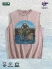 Hunting Skull & Dog Graphic Washed Vest US Warehouse 3 Colors Cotton Tank
