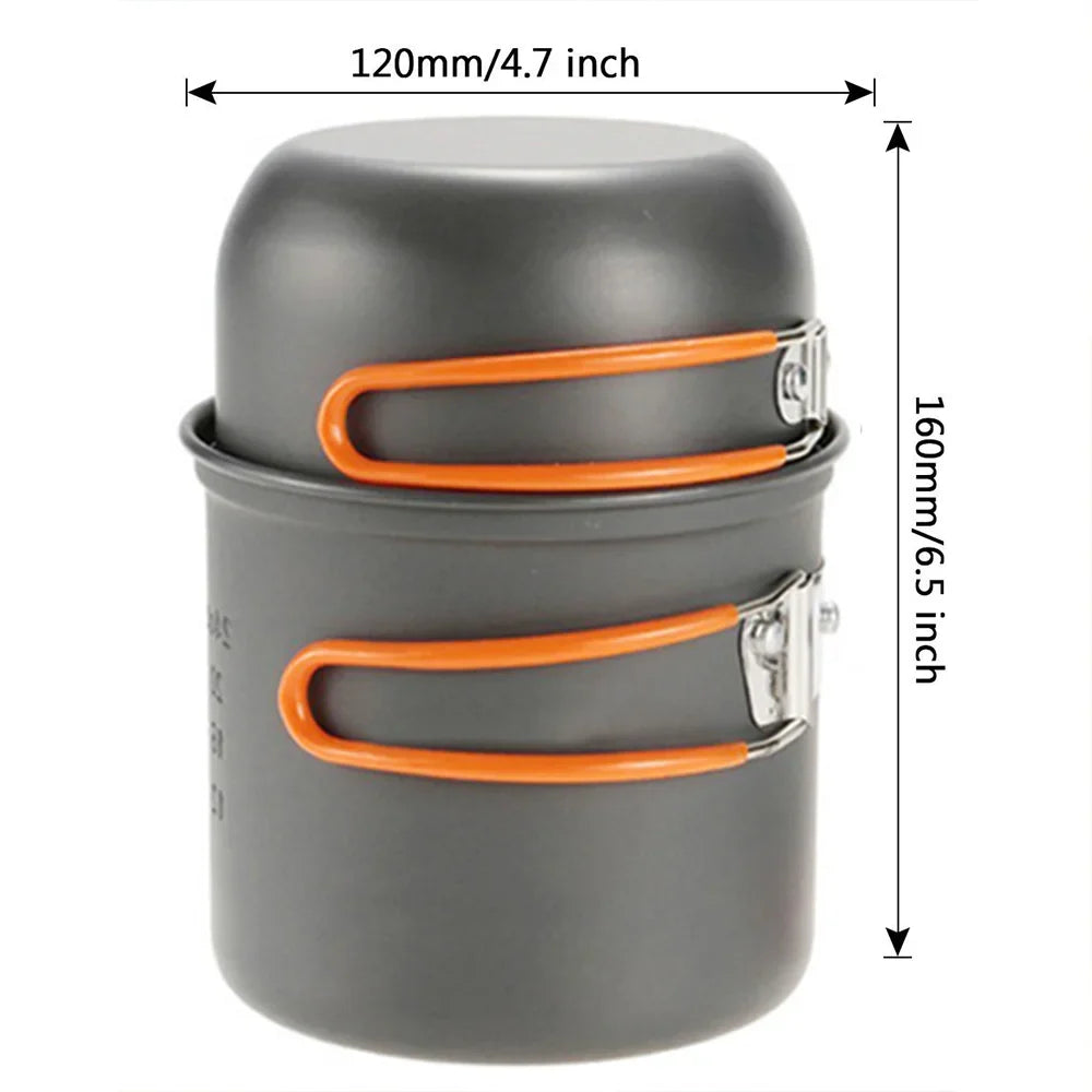 Camping Cookware Kit with Stove Outdoor Cooking Set Outdoor Pot Travel Tableware Kitchen Hiking Picnic BBQ