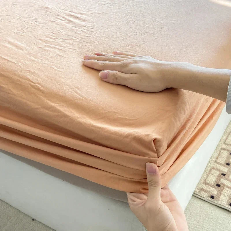 100% Cotton Fitted Bed Sheet with 360 Elastic Band Bedsheet Bedspread