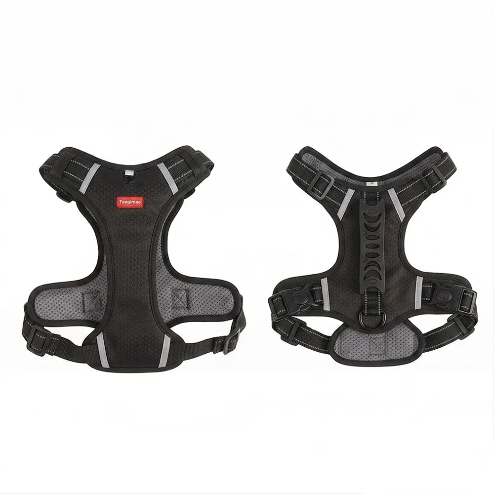 Tactical Dog Harness No Pull Reflective Pet Vest Adjustable Breathable Mesh Dog Chest Strap with Handle for Small Large Dogs Cat