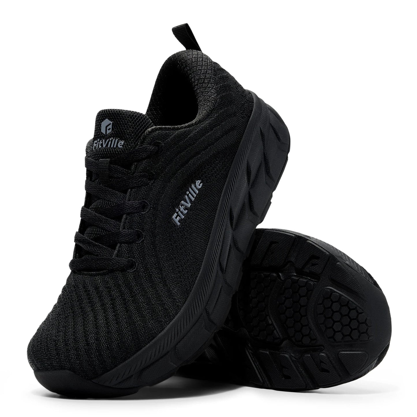 FitVille Men's Sports Shoes Extra Wide Running Walking Shoes for Men Comfort Casual Men Sneakers Lightweight Cushioned Footwear