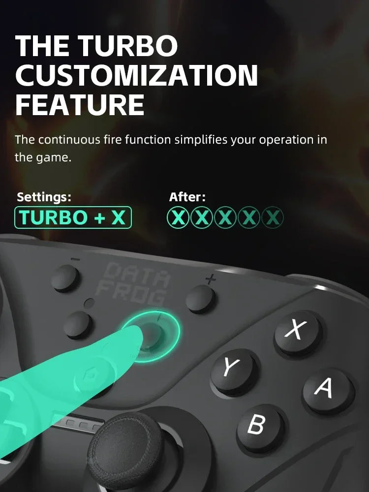 DATA FROG Ergonomic Wireless Gamepad Support NFC Screenshot Turbo Burst Gaming Handle For Switch Series