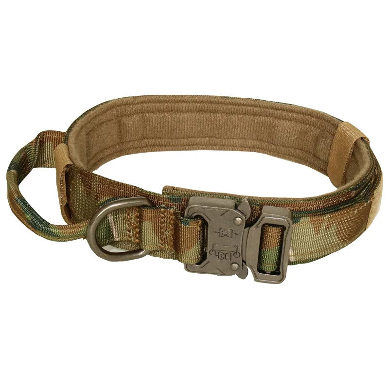 Pet Products Outdoor Tactical Dog Collar Metal Buckle Breathability Nylon Collar Medium and Large Dog Training Neck Collar Dog