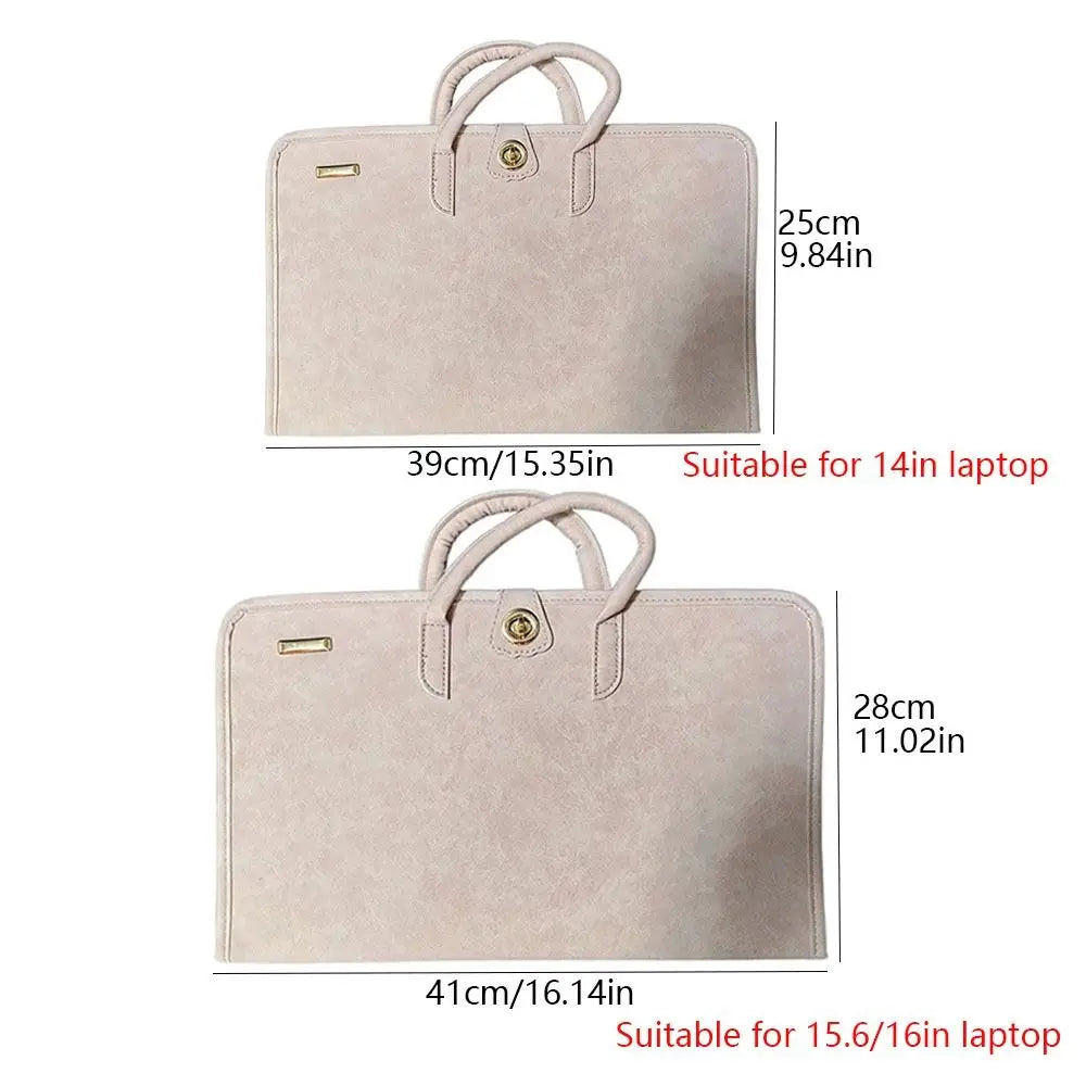 Laptop Handbag Pink Laptop Bag PU Fashion Laptop Sleeve Breathable Top-Handle Computer Protective Case for Girl