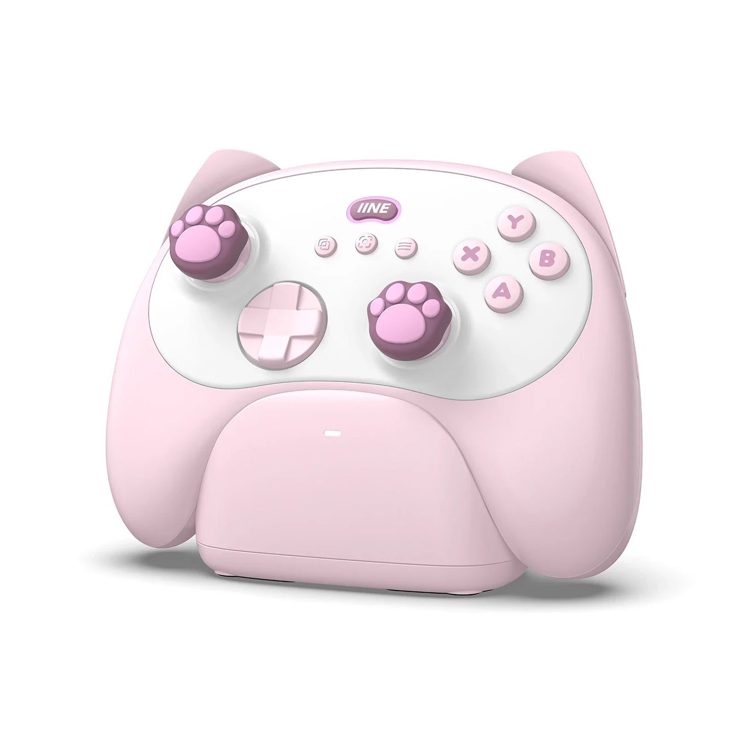 IINE PC/iOS/Android/Phone/Switch Meow Cat Controller with Charging Dock, Hall Effect Joystick & Trigger Two-Player Game
