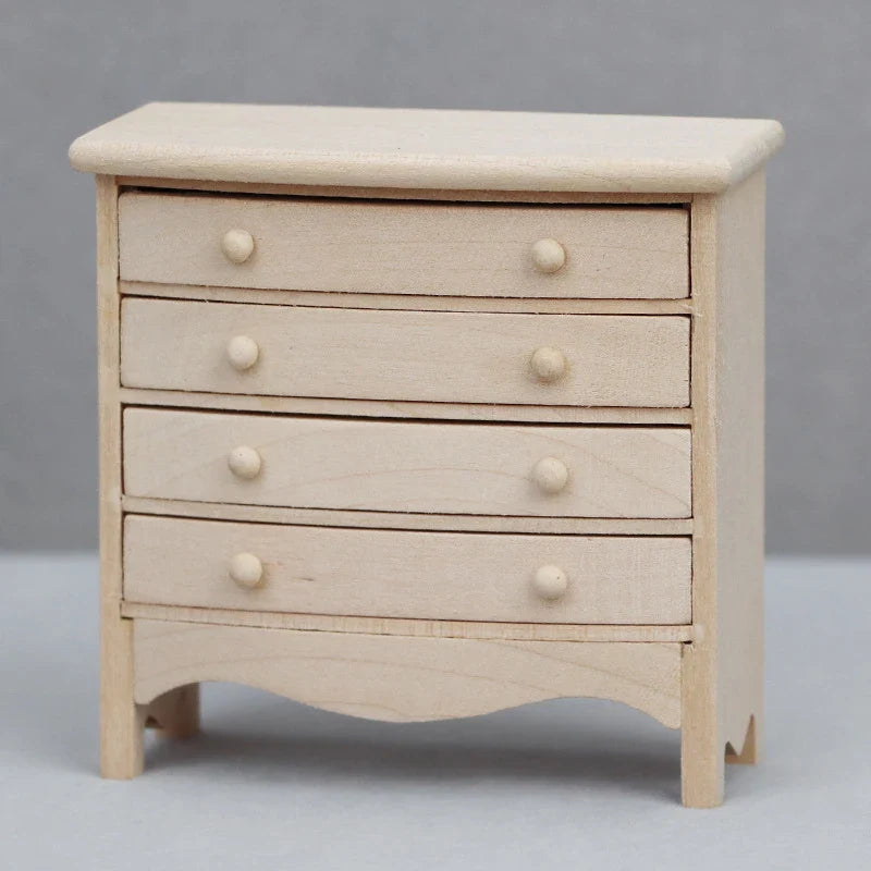 1:12 Doll House Bedroom Furniture Dollhouse Miniature Bedside Table Series Storage Cabinet Drawers Model Decor Toy Accessories