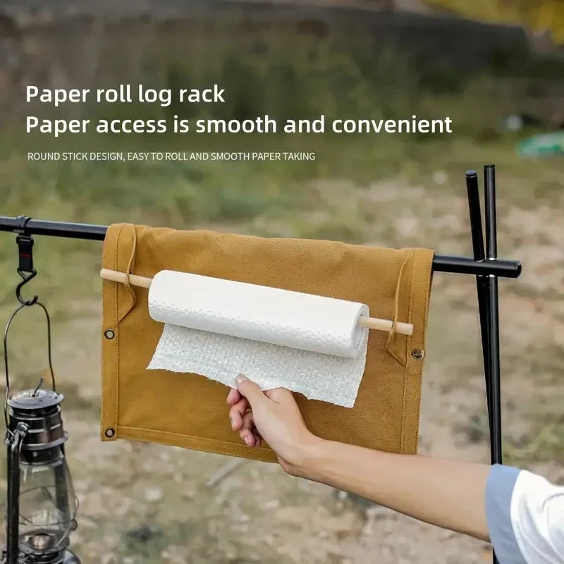 Outdoor Canvas Utensil Organizer Wall Mounted Paper Towel Organizer Picnic Camping Hiking Accessories Camping Equipment