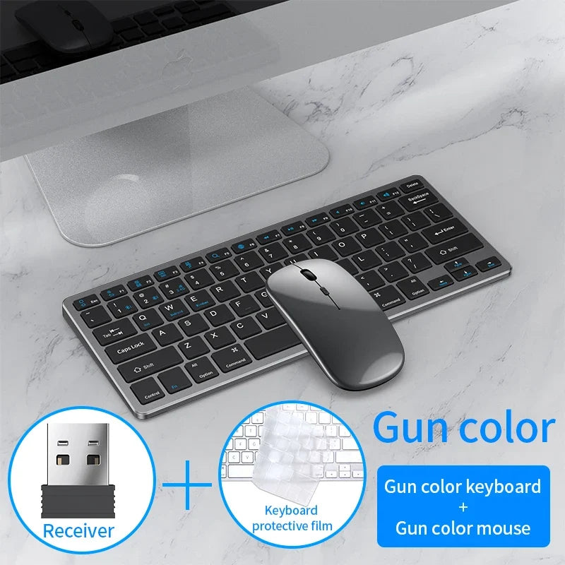 NexusClick Wireless Ergonomic Keyboard Mouse Combo - Rechargeable Mini Multimedia Set for PC, Laptop, MacBook
