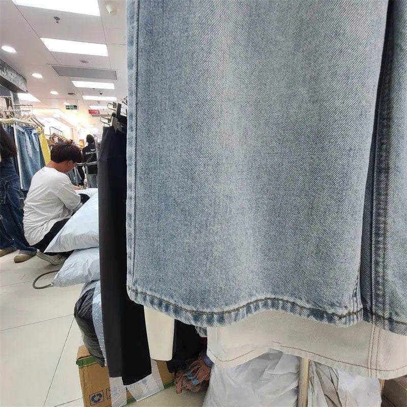 Summer Fashion Vintage Women Baggy Jeans Loose Leisure High Waist Solid Denim Pants Streetwear Wide Leg Seven Quarter Jeans