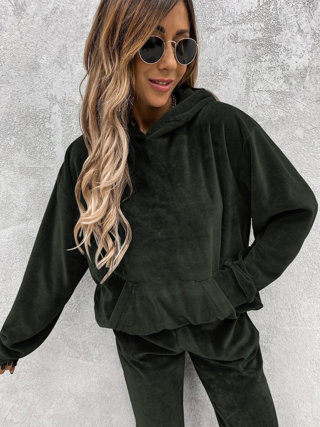 Autumn Winter Tracksuit Women Two Piece Set Oversized Hoodie Sweatpants Solid Sportswear Suit Casual Sweatshirt Trouser Set Lady