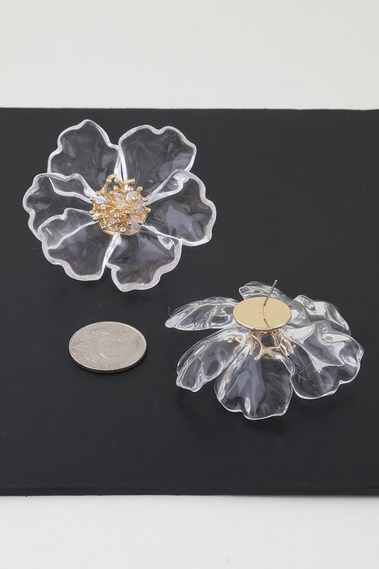 Transparent Blossom Flower Earrings