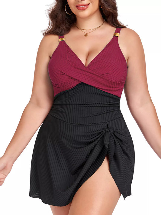 Ruched One-Piece Swim Dress