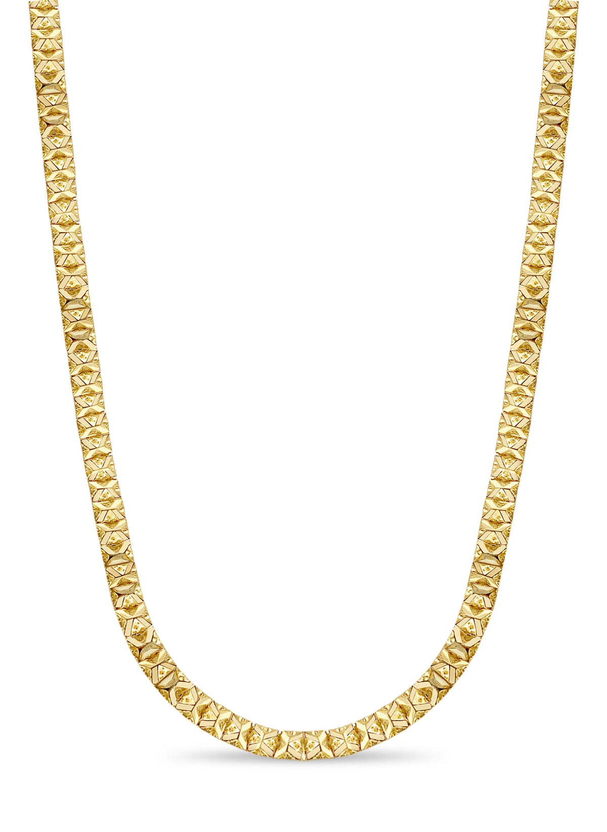 Nugget Solid White/Yellow/Rose Gold Handmade Necklace , 9mm, 16-30 Inch