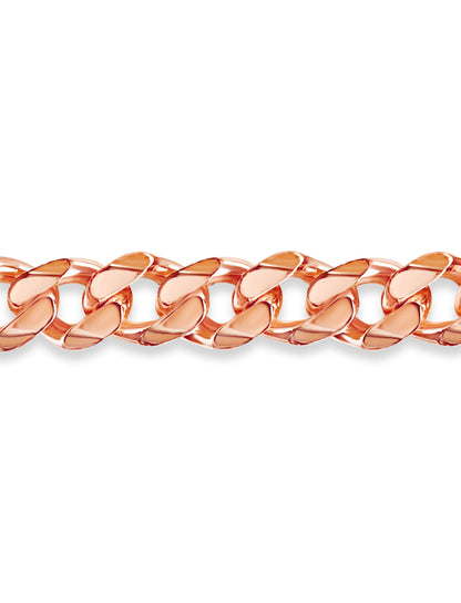 Curb Solid White/Yellow/Rose Gold Handmade Bracelet , 11mm, 6.5-10 Inch