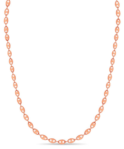Mariner Solid White/Yellow/Rose Gold Handmade Necklace , 9mm, 16-30 Inch