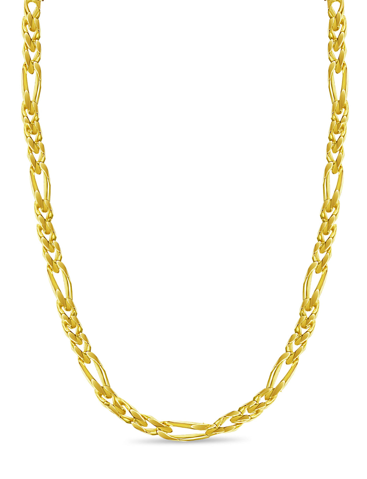 Figaro Solid White/Yellow/Rose Gold Handmade Necklace , 12mm, 16-30 Inch