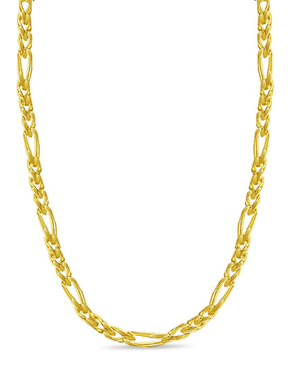 Figaro Solid White/Yellow/Rose Gold Handmade Necklace , 12mm, 16-30 Inch
