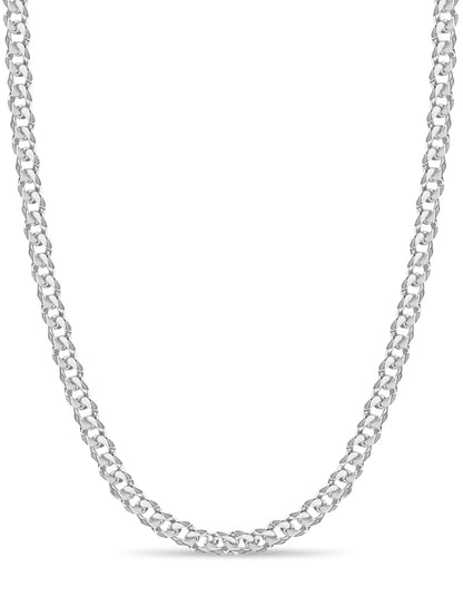 Curb Solid White/Yellow/Rose Gold Handmade Necklace , 11mm, 16-30 Inch