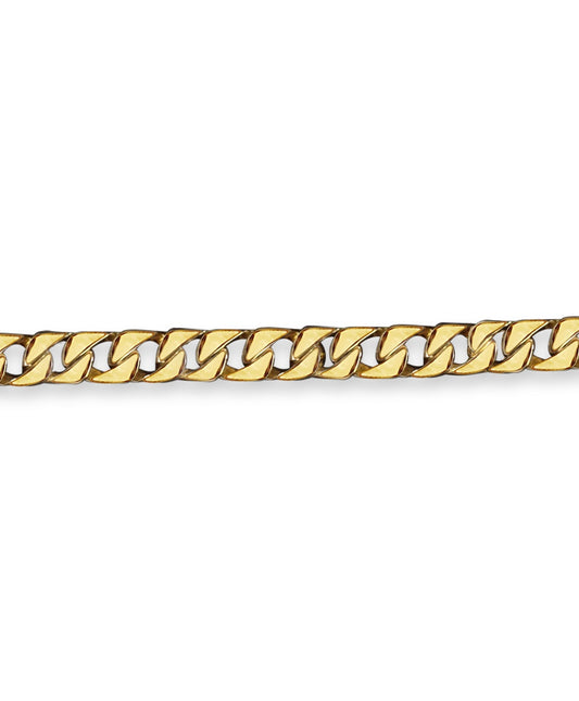 Curb Solid White/Yellow/Rose Gold Handmade Bracelet , 9mm, 6.5-10 Inch