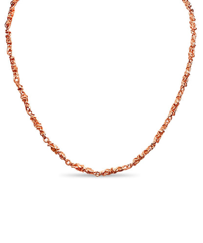 Nugget Solid White/Yellow/Rose Gold Handmade Necklace , 5mm, 16-30 Inch