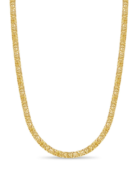 Nugget Solid White/Yellow/Rose Gold Handmade Necklace , 7mm, 16-30 Inch