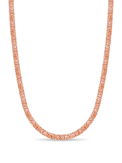 Nugget Solid White/Yellow/Rose Gold Handmade Necklace , 7mm, 16-30 Inch