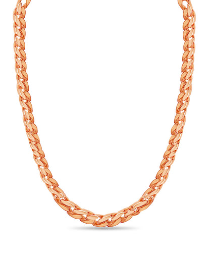 Curb Solid White/Yellow/Rose Gold Handmade Necklace , 16mm, 16-30 Inch