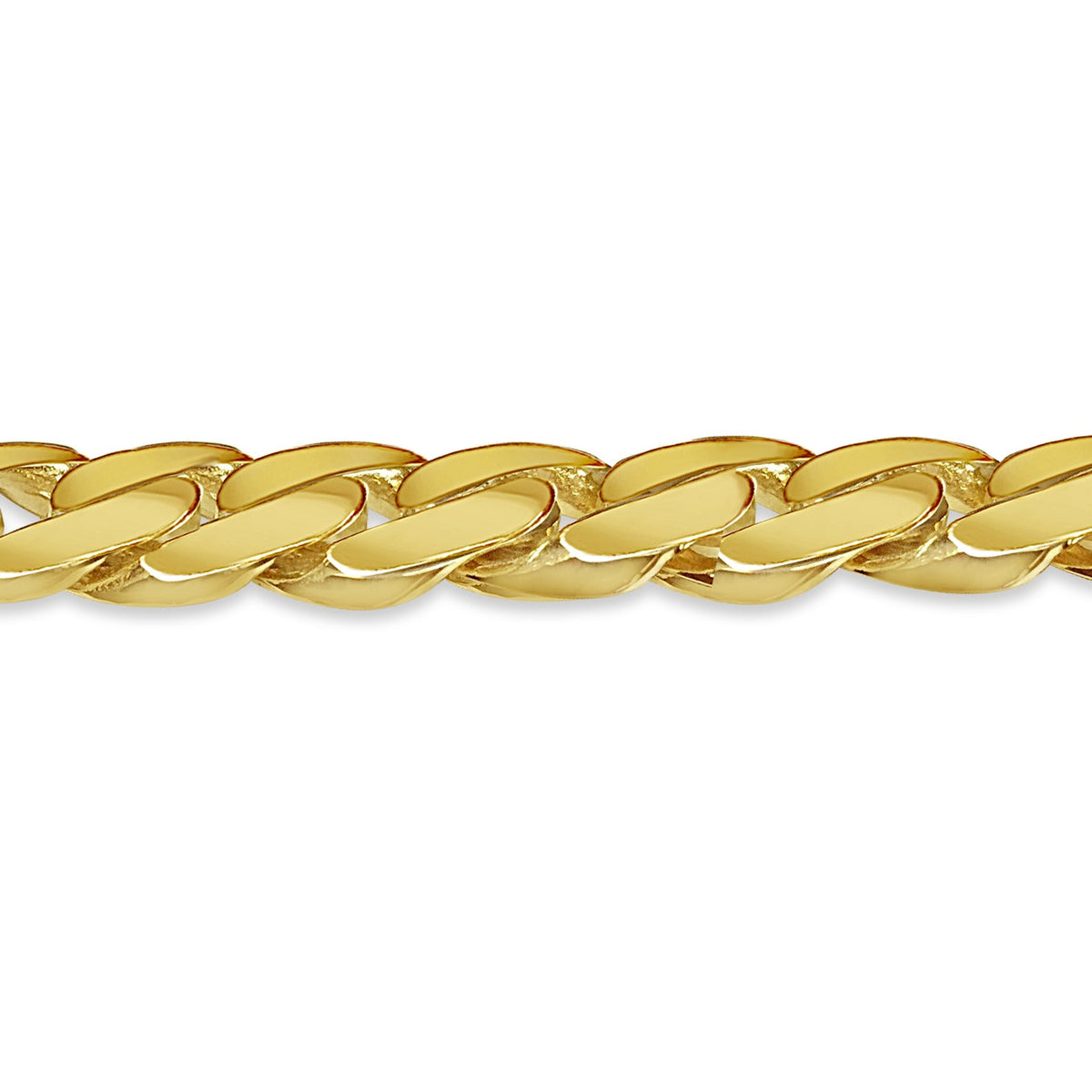 Curb Solid White/Yellow/Rose Gold Handmade Necklace , 14mm, 16-30 Inch