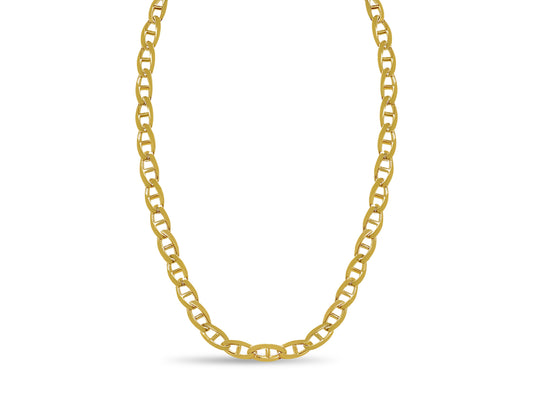 Anchor Mariner Solid White/Yellow/Rose Gold Handmade Necklace , 9mm, 16-30 Inch