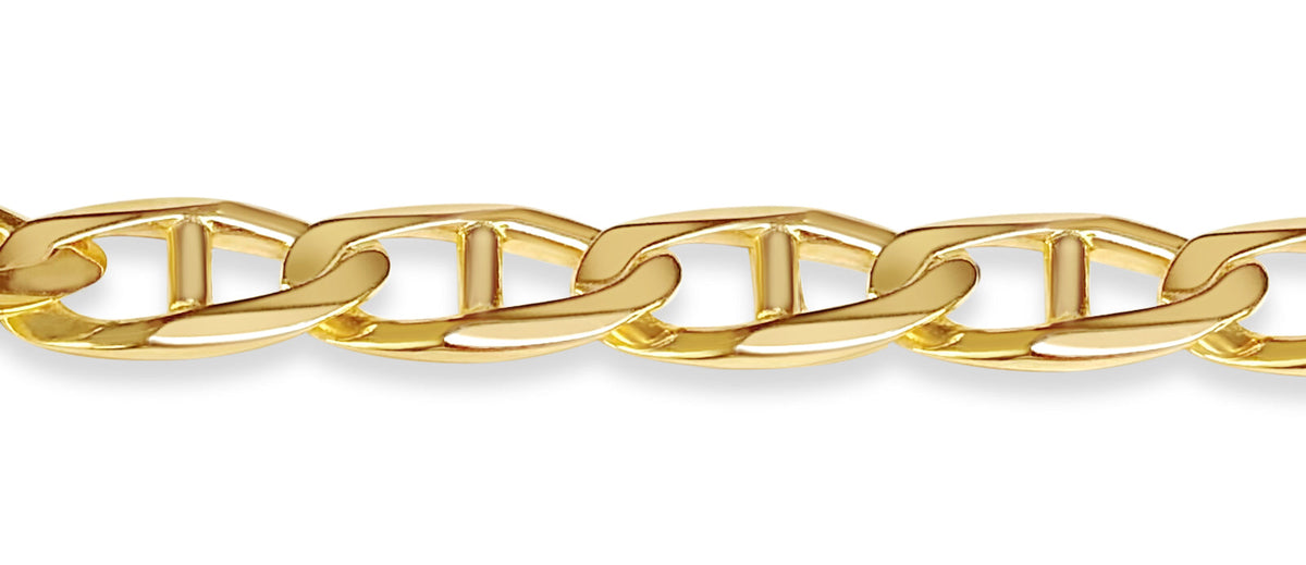 Mariner Solid White/Yellow/Rose Gold Handmade Necklace , 11mm, 16-30 Inch