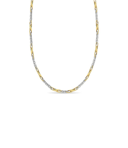 XO Curb Solid White/Yellow/Rose Gold Handmade Necklace , 6mm, 16-30 Inch