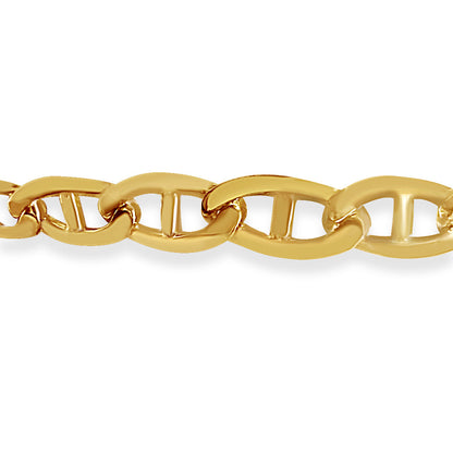 Anchor Mariner Solid White/Yellow/Rose Gold Handmade Bracelet , 9mm, 6.5-10 Inch