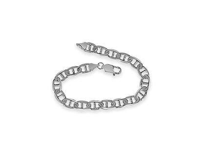 Mariner Solid White/Yellow/Rose Gold Handmade Bracelet , 8mm, 6.5-10 Inch