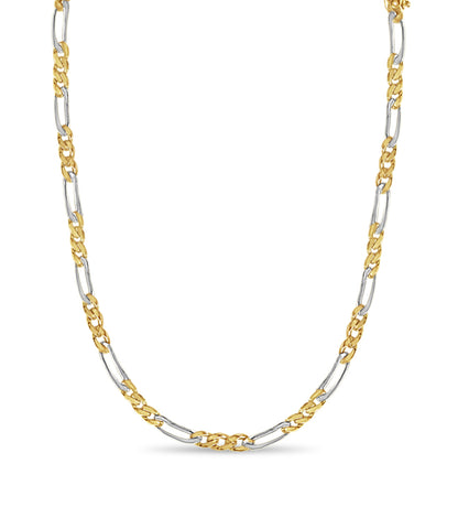 Figaro Solid White/Yellow/Rose Gold Handmade Necklace , 5mm, 16-30 Inch
