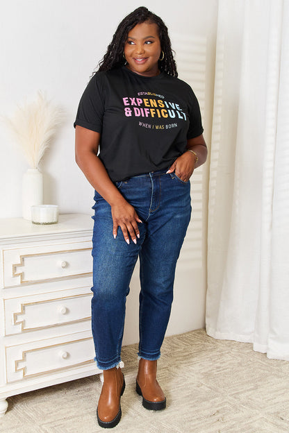 “Expensive & Difficult” Graphic Cuffed Sleeve T-Shirt