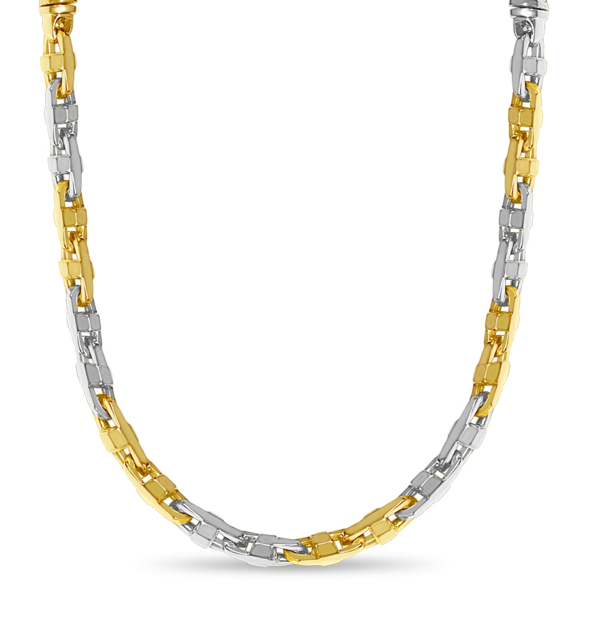 Anchor Mariner Solid White/Yellow/Rose Gold Handmade Necklace , 9mm, 16-30 Inch