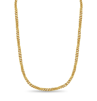 Curb Solid White/Yellow/Rose Gold Handmade Necklace , 15mm, 16-30 Inch