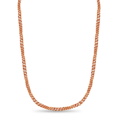 Curb Solid White/Yellow/Rose Gold Handmade Necklace , 15mm, 16-30 Inch