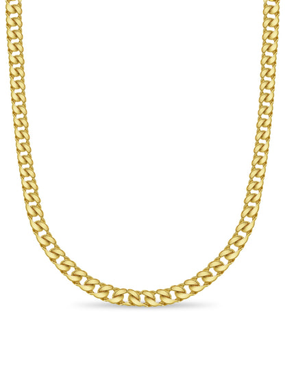 Curb Solid White/Yellow/Rose Gold Handmade Necklace , 20mm, 16-30 Inch