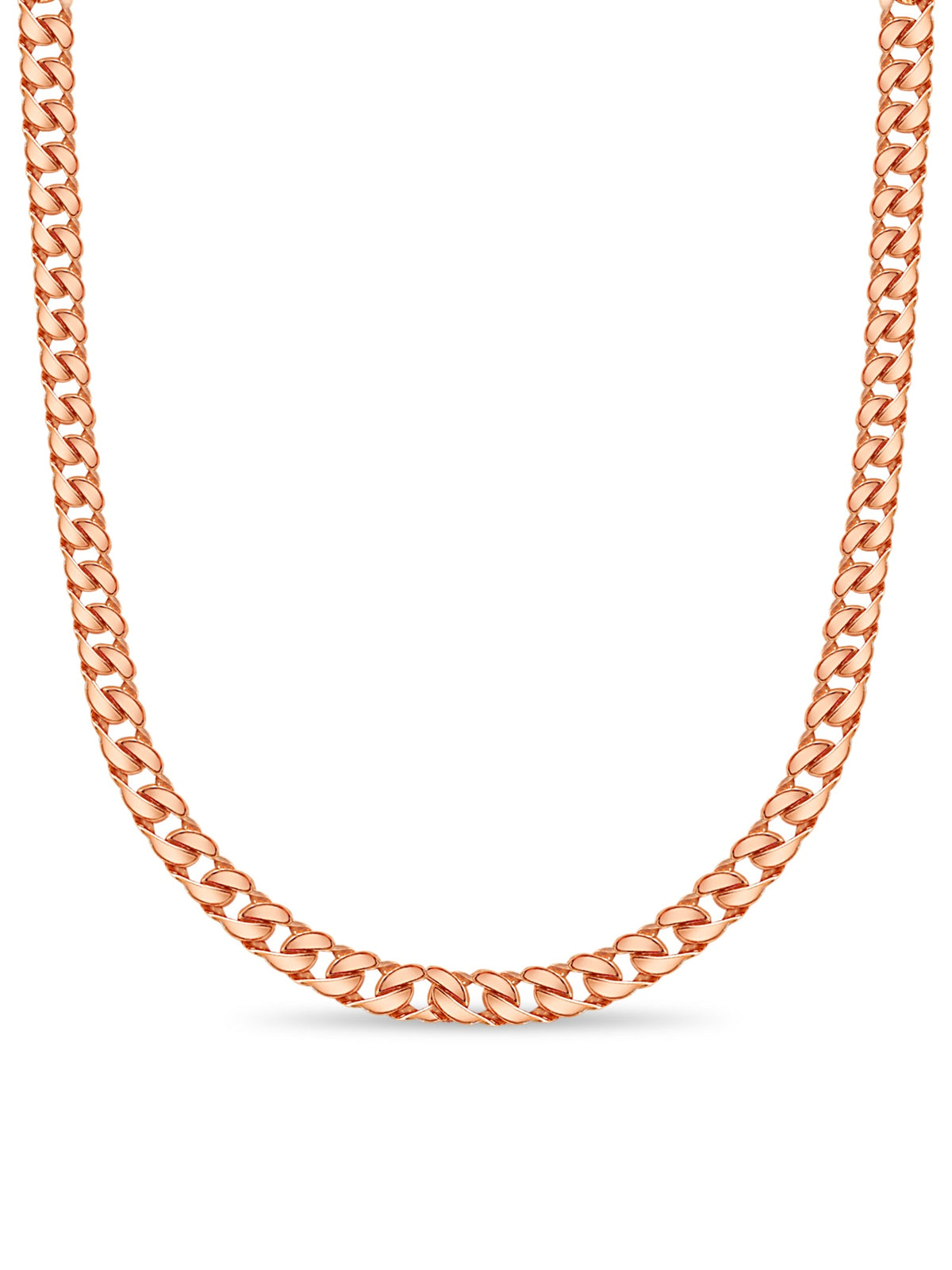 Curb Solid White/Yellow/Rose Gold Handmade Necklace , 20mm, 16-30 Inch