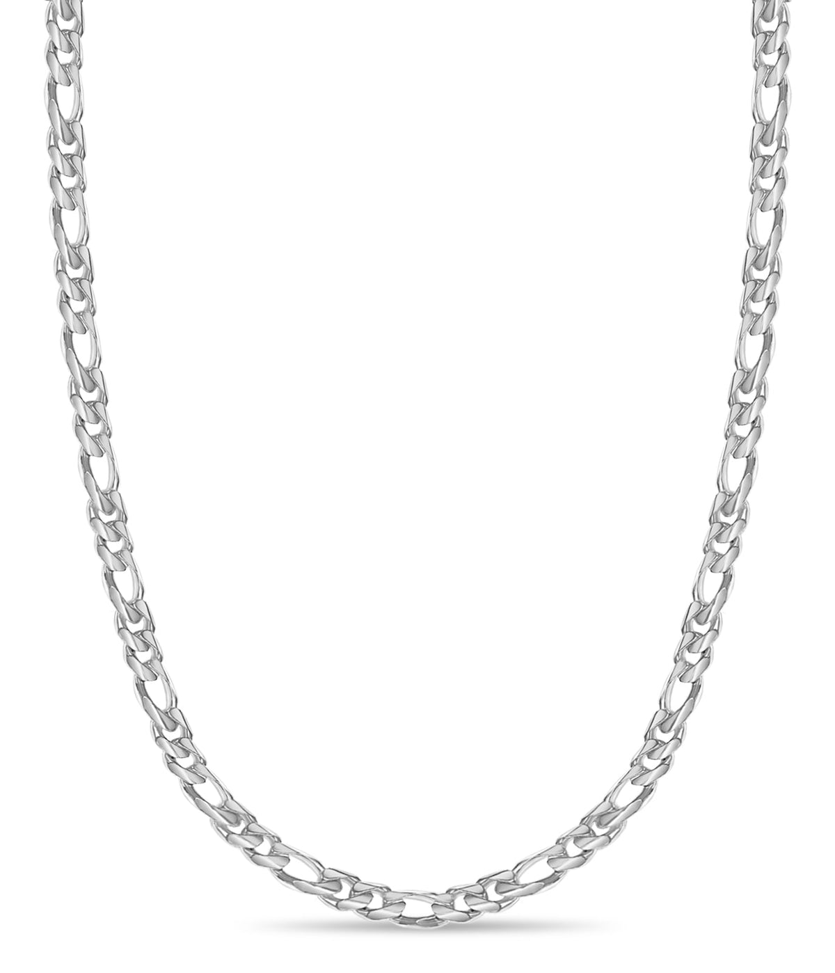 Figaro Solid White/Yellow/Rose Gold Handmade Necklace , 18mm, 16-30 Inch