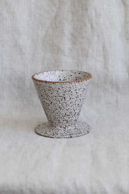 Handmade White Matte Coffee Pour Over Brewer Coffee Maker, White, Minimalist Dripper,  Ceramic Stoneware Hand Thrown in Maine