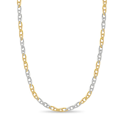 Anchor Mariner Solid White/Yellow/Rose Gold Handmade Necklace , 6mm, 16-30 Inch