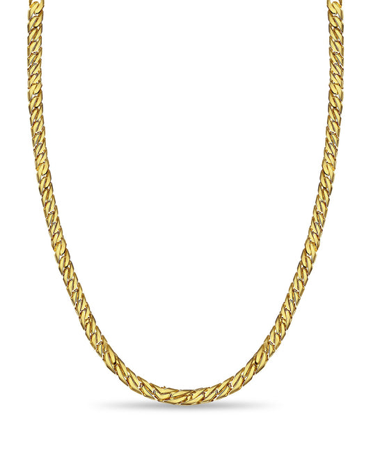 Curb Solid White/Yellow/Rose Gold Handmade Necklace , 8mm, 16-30 Inch