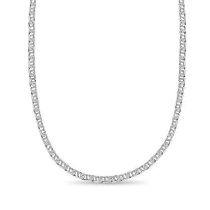 Mariner Solid White/Yellow/Rose Gold Handmade Necklace , 7mm, 16-30 Inch
