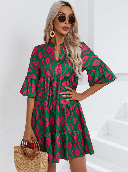 Women Clothing Dress Summer Loose V neck Casual Short Women Clothing
